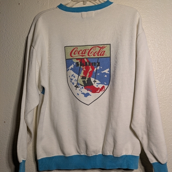 Coca Cola Winter Sports White and Blue Sweater Size Xl - Picture 6 of 6